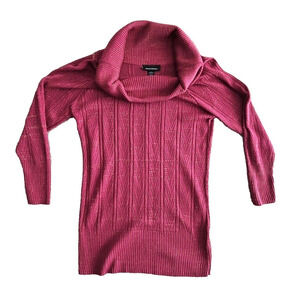 Cowl Neck Glitter Sweater Size 14/16 Ribbed Purple Long Sleeve Boho Y2K Luxe AS